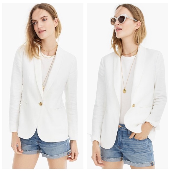 J. Crew Jackets & Blazers - J Crew Parke Blazer In Stretch Linen White